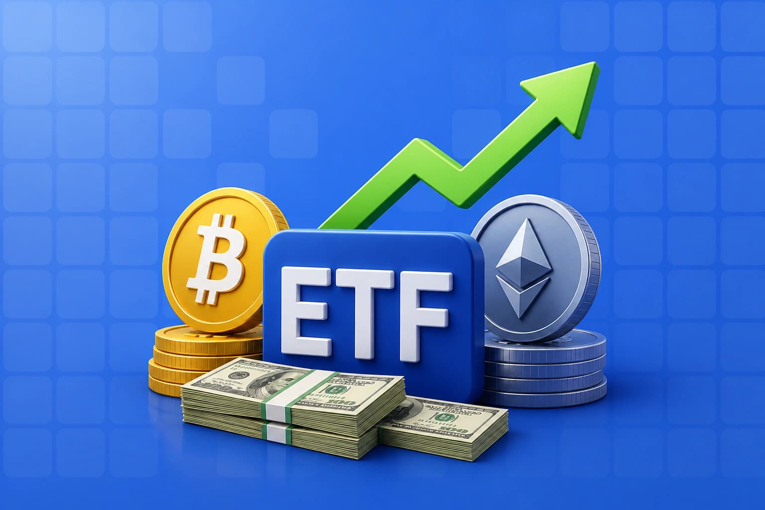 بیت کوین و اتریوم: صندوق‌های ETF حدود ۲.۶۱ میلیارد دلار جذب کردند؛ بهترین هفته از اکتبر