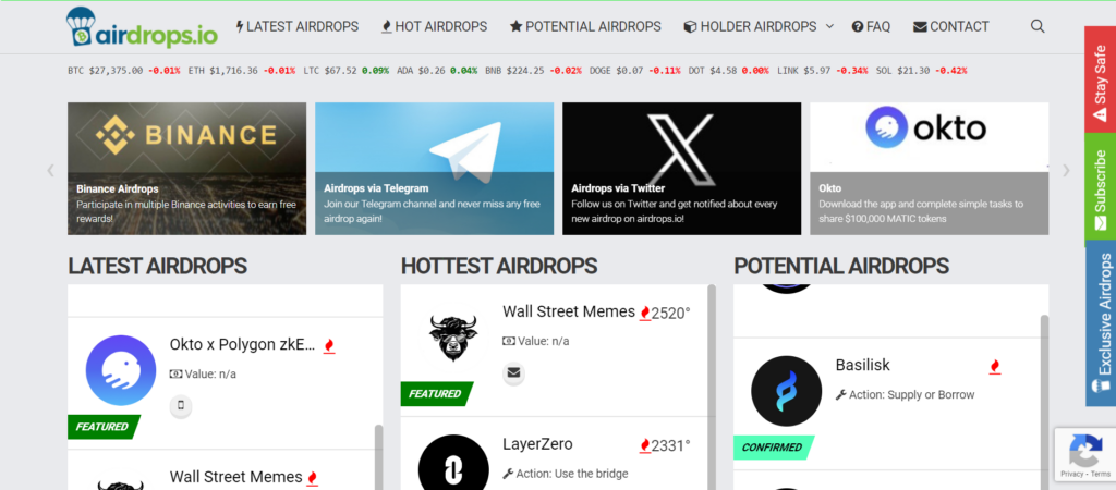 سایت Airdrops.io