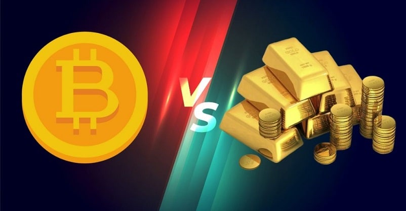 مقایسه بیت کوین و طلا برای سرمایه گذاری 