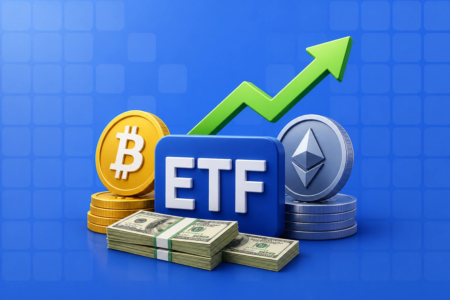 بیت کوین و اتریوم: صندوق‌های ETF حدود ۲.۶۱ میلیارد دلار جذب کردند؛ بهترین هفته از اکتبر